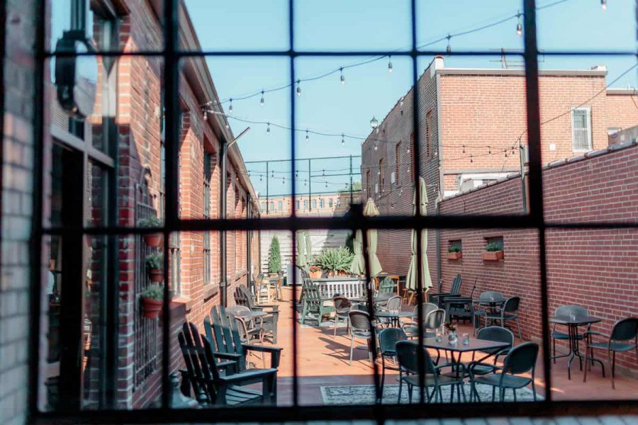 patio view through window of la verona