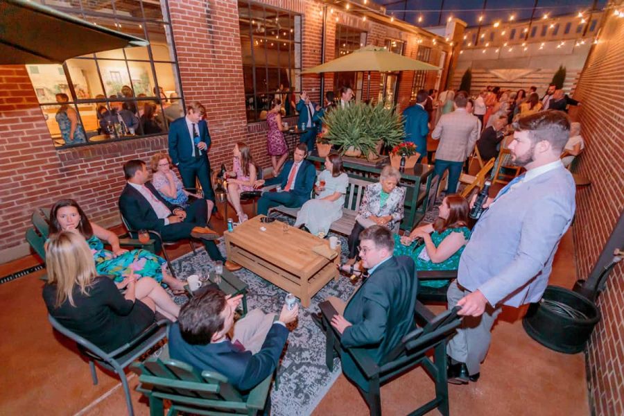 wedding reception on patio at la verona
